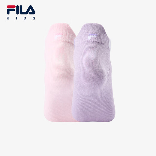 FILA Antibacterial Children's Socks 2025 Summer New Children's Elastic Breathable Low-Waist Socks 2-pack Qin Pink/Hibiscus Purple-99 9-12 years old XL