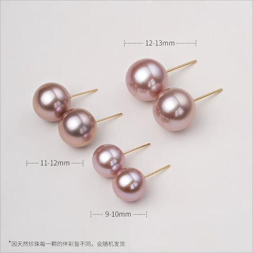 Duxi Purple Pearl Earrings 18K Gold Strong Luster Edison Colored Freshwater Pearl Earrings 9-10mm for Mom