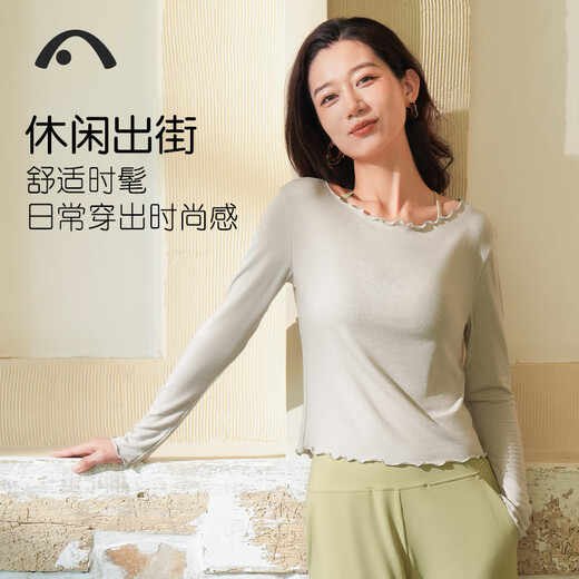 Aixiabu spring and autumn long-sleeved women's outerwear long-sleeved yoga women's elegant dance Pilates top loose yoga cover-up A24326TWA smoke green gray S