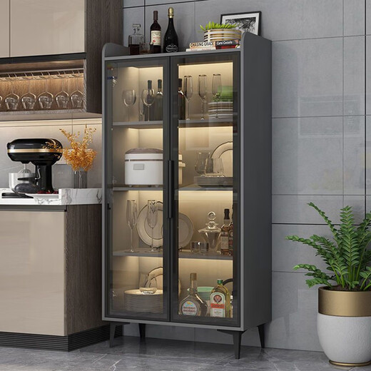 Boyi aparador moderno minimalista armario sala de estar pared gabinete de vino hogar multifuncional gabinete de té cocina gabinete de almacenamiento lateral gris dos capas longitud 60 * ancho 35 * alto 90 cm