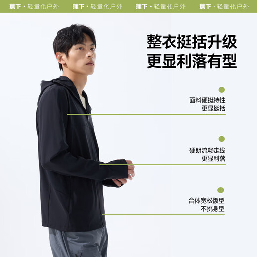 Beneunder Ice Silk Sun Protection Clothing Men's Jacket Anti-UV Cool Feel Breathable Outdoor Fishing AL597 Manmu Black M