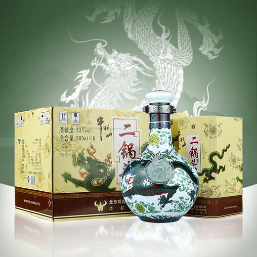 
Niulanshan treasures (30) Erguotou Qinglong, fragrant white wine, 53 degrees, 500ml*6 bottles, whole box