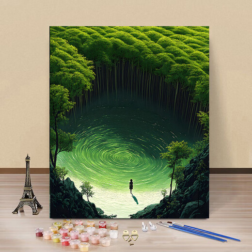 龙觇治愈系风景数字油画diy手工填色治愈高颜值ins风客厅装饰画 Z-677遗忘的空间 30*40画布+笔颜料【无框】