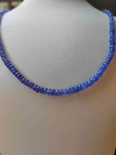 Shilian Natural India imported tanzanite necklace high-quality ice-transparent gem-grade blue-purple necklace pink tourmaline necklace bracelet high-quality ice-transparent tanzanite necklace about 3-4.2