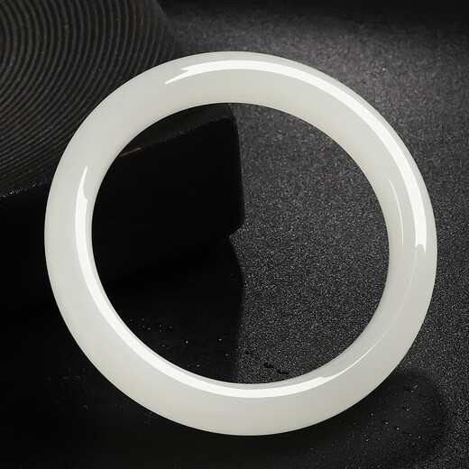 Pure Heart Stone Boutique Grade Hetian Jade Bracelet Women's White Jade Peace Bracelet for Girlfriend and Mom The inner diameter is about 57-58mm