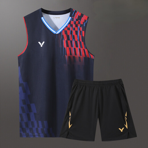 Ella y otras 25 nuevas victoria de la ropa de bádminton, la competencia de la competencia de hombres y mujeres, el set de manga corta seca, seca, top 846 ropa de mangas azul reales (hombres) 4xl talla de hombres
