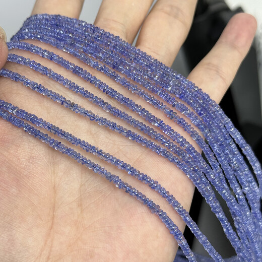 Youshu natural vitreous tanzanite bracelet glossy disc beads 1 piece 2.5-3mm about 38cm special grade tanzanite glossy 2.5-3.7mm