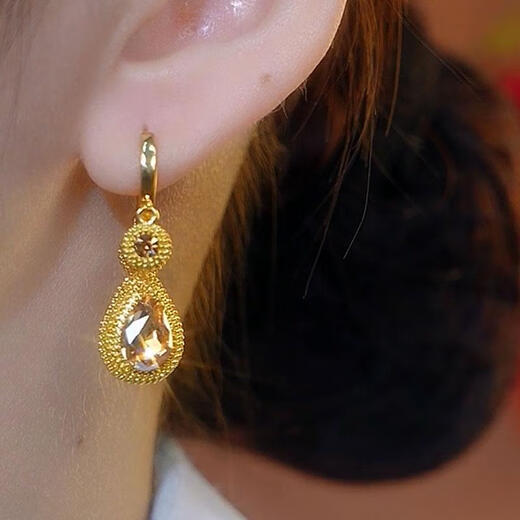 Moqian Snow Silver Earrings 9999 Pure Silver Women's 2025 New Golden Durian Pendant Earrings Niche Design Versatile Gold