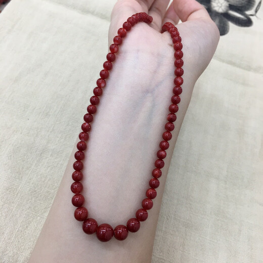 Zhaohao Coral Bead Necklace Akha Ox Blood