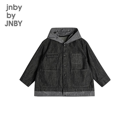 Jnby by JNBY new model Jiangnan Buyi baby hooded denim jacket plus velvet jacket 25 spring boys and girls baby YP1610440 991/denim navy 80 cm