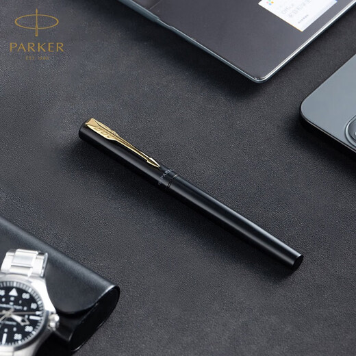 Parker stylo plume et stylo à encre haut de gamme coffret cadeau culturel et créatif ensemble étudiant cadeau d'affaires gravure personnalisée cadeau d'anniversaire cadeau papeterie signature mode nationale coffret cadeau souvenir cadeau adulte Wyatt Magic Night Black Gold Clip Ink Pen + Notebook Gift Box