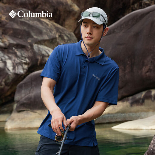Columbia outdoor spring and summer men's fishing series moisture-absorbent and quick-drying sports short-sleeved POLO shirt FE1038 469 XL (185/104A)