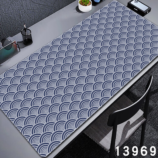 三色猫暗黑腰果花纹理鼠标垫高级感百搭超大号电竞游戏办公键盘 13968蕾丝 90厘米x40厘米x5毫米