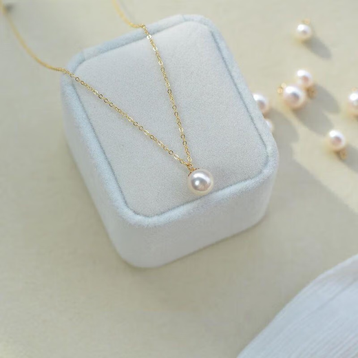 Li Shen Pearl Small Drop Single Perfect Round Highlight Flawless White Pearl Necklace Pendant 14 without Chain 5.5-6MM