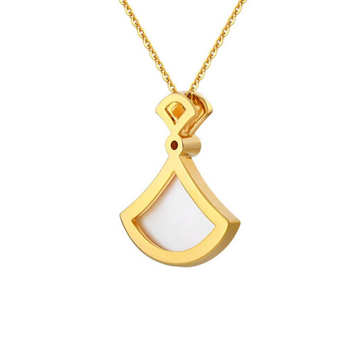 Juke Dada Jewelry 18K Gold Diamond White Shell Pendant Small Skirt Fashionable Sweet Neck Jewelry Gift for Girlfriend or Wife 18K Gold Diamond White Shell Pendant