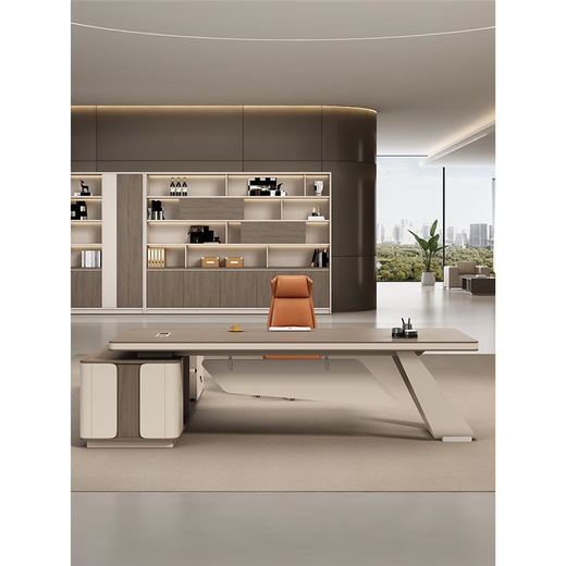 Shusheng boss desk light luxury high-end president simple modern executive desk business luxury manager office home new product table light luxury 2 meters * 0.8 meters + side cabinet