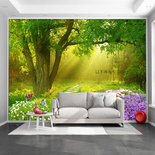 ZHEWEI-Wanddekoration Malmalerei 3D dreidimensionale Tapete Desktop-Aufkleber Wandbilder natürliche Waldlandschaft selbstlebig SN3892 Sea Broad Sky Zahlenbreite 300 cm * Höhe 200 cm Spleiß ohne
