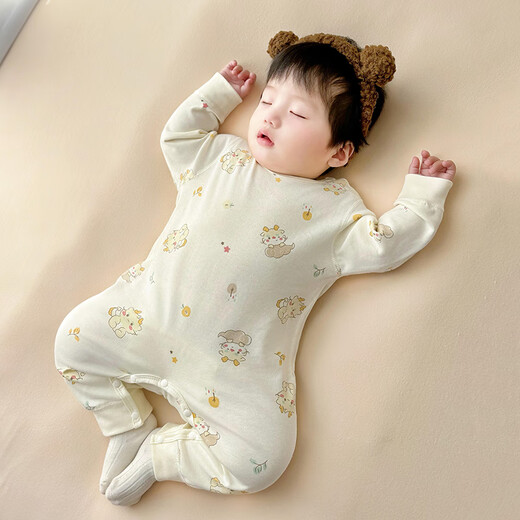 Disney baby jumpsuit newborn bottoming underwear baby spring autumn winter pajamas infant shoulder snap clothes pure cotton rainbow 66cm