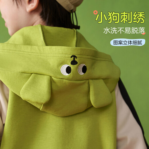 ASK JUNIOR children's boys' sports suit autumn sports children's hooded jacket jacket + pants two-piece set green 100