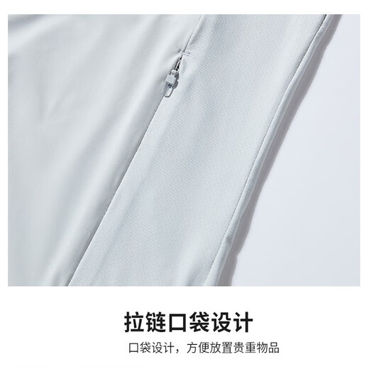 Catman sun protection clothing for men, summer casual skin clothing, lightweight jacket, breathable hooded ice-feel fishing clothing, light silver gray L