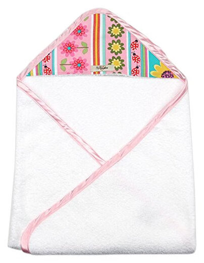 My Blankee Newborn Baby Girl Hooded Pink Daisy Stripes