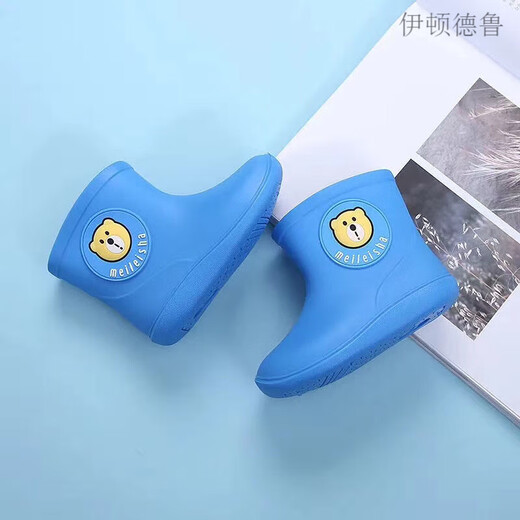 Eaton Drew Children's rain boots men and women water shoes plus velvet plus cotton cartoon rubber boots water boots rain boots anti-slip rubber shoes snow boots 1-6 years old yellow size 25 size 14.5 cm 1-2 years old