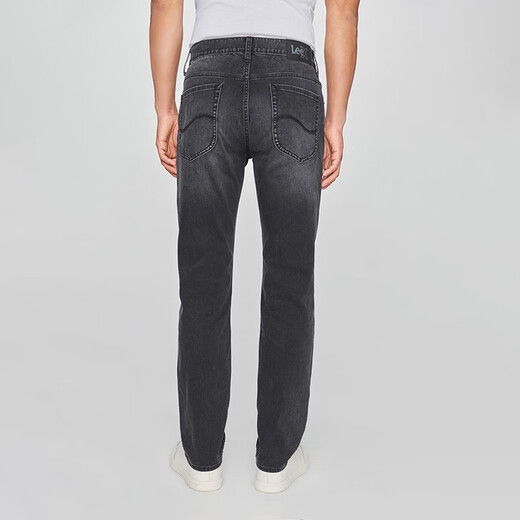 Lee【张凌赫代言】凉凉裤25新品723修身中腰直筒轻薄黑灰男牛仔裤 黑灰色 32