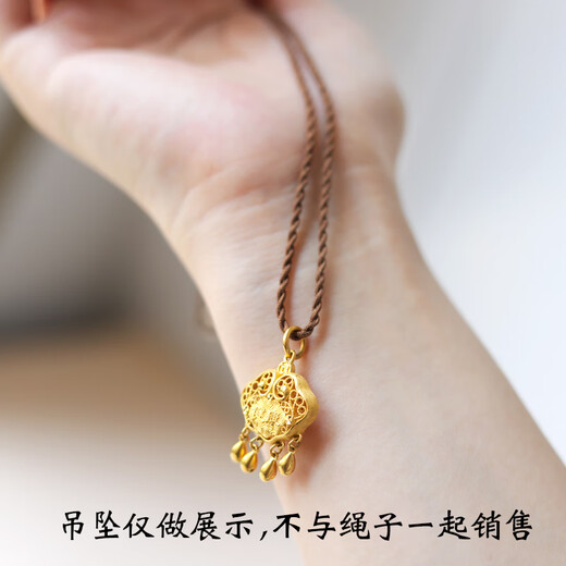 Tanhaimulberry silk necklace rope pendant rope lanyard with gold small thangka for women and men high-end simple hand-woven milk coffee about 55 cm