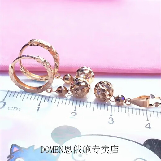 DOMEN Old Phoenix Gold Store Jewelry Russian Color Gold Plated Women's Purple Gold Plated Earrings Plated 14k Rose Gold Balls 5 585 Purple Gold Plated Pair