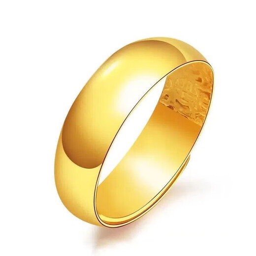 AYD Old Phoenix Gold Store Model Gold Smooth Ring Gold-clad Silver 999 Pure Gold Pure Silver Plain Ring Live Ring for Your Lover Smooth Live Ring Comes with Saturday Blessing Gift Box + Certificate Invoice