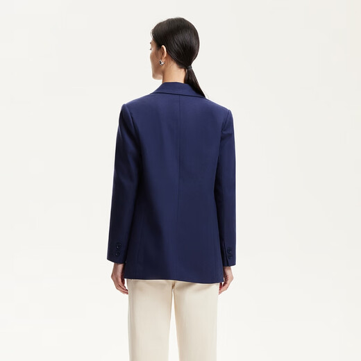 VEROMODA suit for women new flat lapel single button placket suit 325108010 Blue S