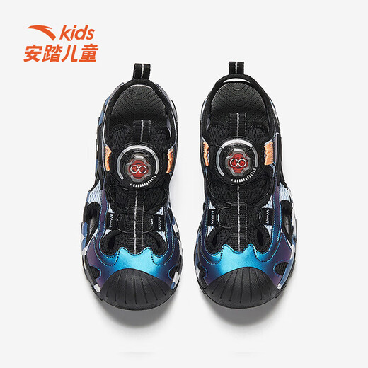 Anta children's sandals for boys and girls summer new non-slip and wear-resistant toe-toe sports shoes outdoor toe-toe non-slip beach shoes dusty blue/black-1 35 size