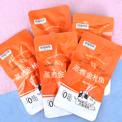 Duoduoduomeng pet snacks steamed tuna cat food fish meat bonito fish sticks mixed with rice cat and dog food 15g fresh steamed fish sticks & 6 bags