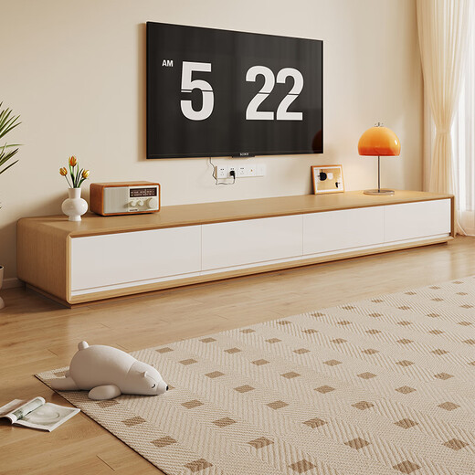 Pashaman log style solid wood TV cabinet storage cabinet integrated living room household simple floor-standing cabinet 2 meters 6189Y