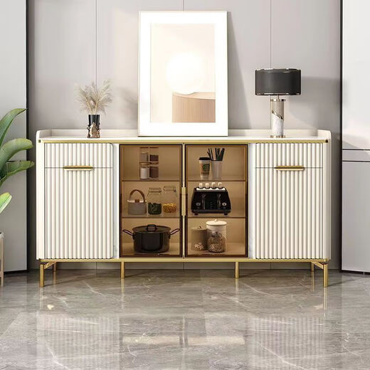 YINGCHAO new simple slate sideboard multi-functional light luxury wine cabinet wall-mounted living room storage integrated kitchen cupboard gold metal length 120*thickness 40*height 95 package installation