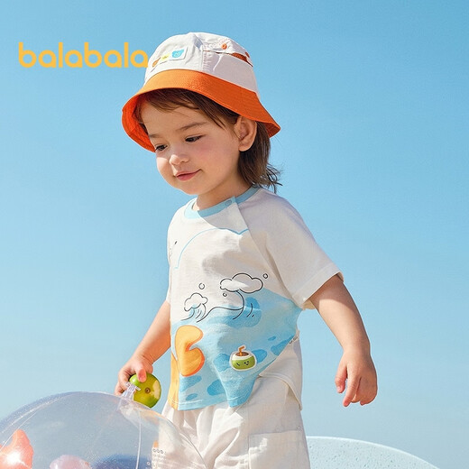 Balabala baby t-shirt baby tops girls clothes boys short sleeves 2025 summer clothes cute and cute 208225117201