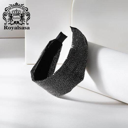 Royal sasa Royal sasa fashionable shiny hair hoop temperament wide-brimmed light luxury headband high-end pressure-pressed hair style hair accessories headwear for women