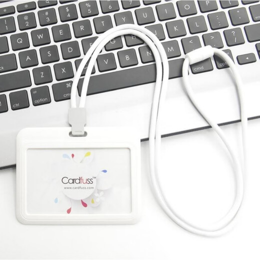 时尚圆绳挂绳吊牌员工牌公交卡工作牌工作证校园卡套卡带学生公交 C5黑色竖版+9734黑色圆绳