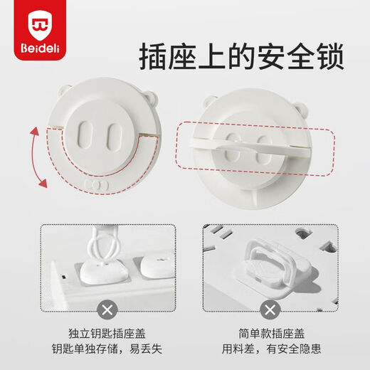 Beideli children's power socket protective cover, anti-shock baby plug safety plug, power strip hole protective plug, piggy style socket protective cover, 12 pieces