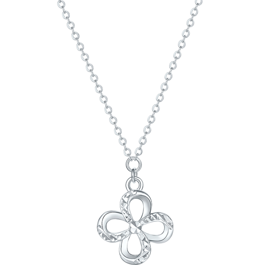 Saturday Fu PT950 platinum necklace for women platinum pendant four-leaf clover birthday gift B0614843 40+5cm about 2.29g