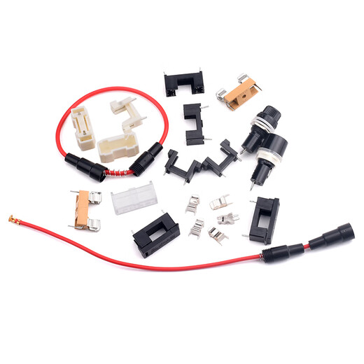 5*20 fuse holder direct insertion glass tube fuse BLX-A type A03-B3 fuse holder MF528 with line, transparent cover + yellow holder (10 pieces)