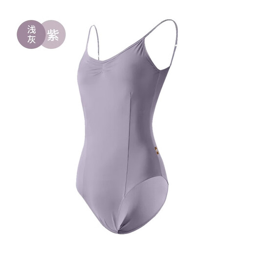 Little Jasmine Dance Art Exam Female Suspender Gymnastics Suit Ballet Training Suit Adult High-crotch Body Suit Light Gray Purple M