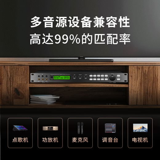 Melody X5 pre-reverberator pre-effector ktv home professional karaoke feedback suppressor equalizer fever audio processor performance wireless microphone mixer X5 professional upgraded version effector (including cable)