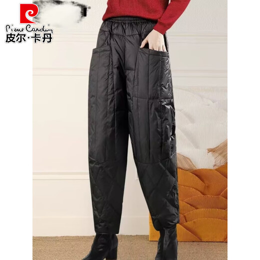 Pierre Cardin Down Pants Women's Winter Outerwear 2025 New Plush Thickened Pants Loose Large Size Fashionable Warm Cotton Pants Brown Version Martin Boots Pants Matching Women's Autumn and Winter M