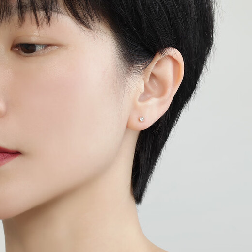 Ming brand jewelry 18K gold earrings K red light dot earrings CSH0349 pricing K gold earrings about 0.75-0.88 grams