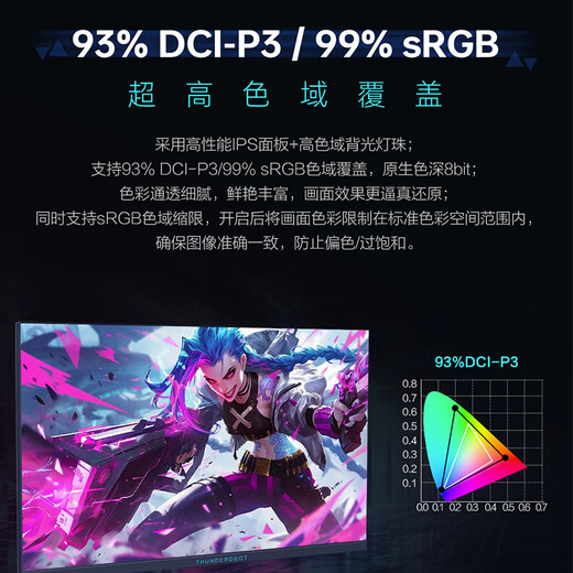 雷神27英寸2K 260Hz原生240 Fast IPS 450nit峰值 硬件低蓝光升降旋转电竞游戏电脑显示器CQ27F240L