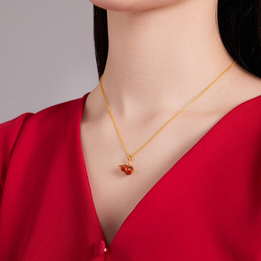 Safir 18K gold pendant for women, national fashion enamel pendant, DIY versatile enamel pendant for birthday gift, Zakiram pendant, chain not included