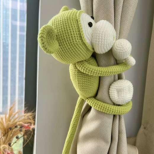 Yao Wanxi giraffe curtain strap diy material package hand-knitted wool crochet gibbon monkey doll for daughter giraffe lemon yellow (not a finished product)