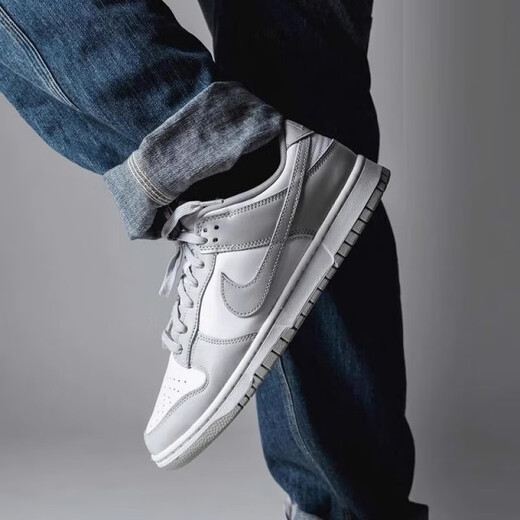 Nike (Nike) Официальная официальная обувь для ботинки мужская обувь весна новая спортивная обувь Dunk Low Low Top Fashion Retro Casual Shoes DD1391-103 Серый белый 40