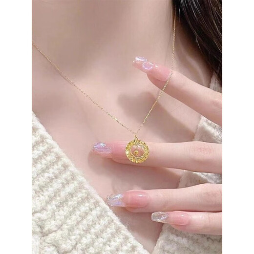 QUAMER old phoenix gold store style ancient gold dream net bell necklace women's Mobius garland pendant clavicle chain free dream net necklace